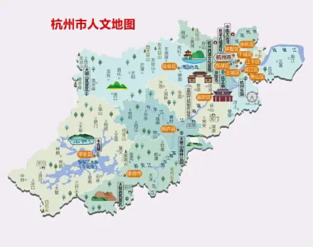 中国杭州地图