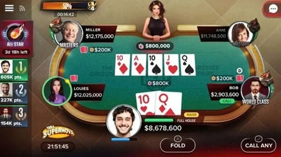 德州牌扑克游戏app界面展示