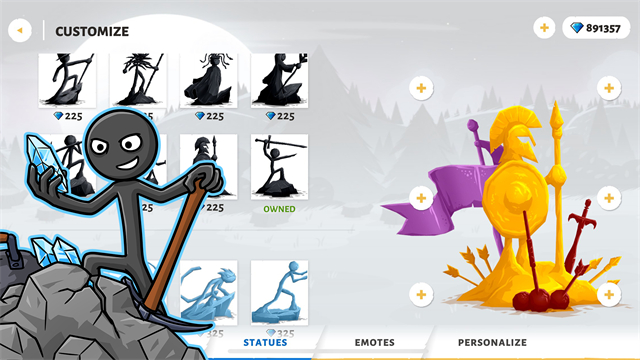 火柴人战争遗产3内置功能菜单无限钻石