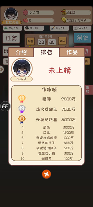 网络小说家模拟器作弊版