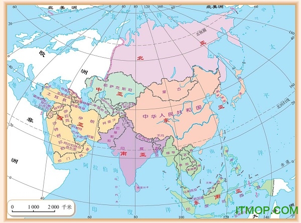 亚洲地图中文全图版